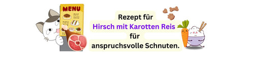 Hirsch mit Karotten und fluffigen Reis - für anspruchsvolle Schnuten