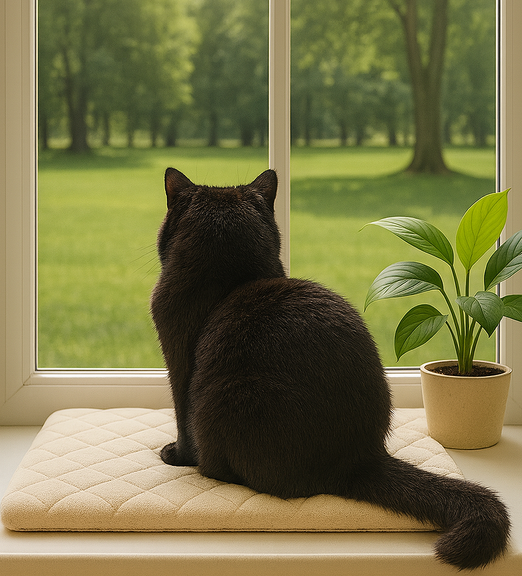 SNOOZYCAT® CozyDry Fensterliege Plush – flauschig, waterproof & nachfüllbar