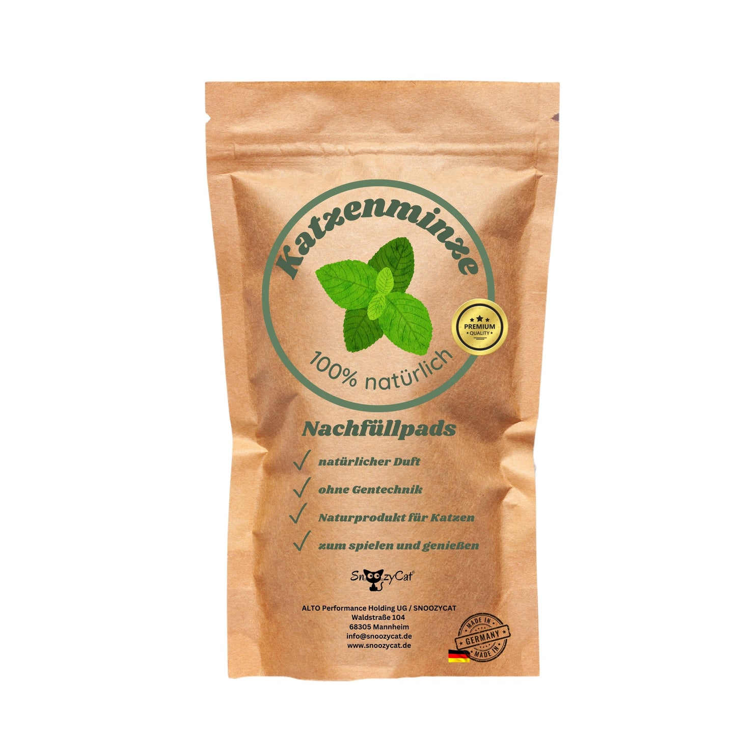 SNOOZYCAT® Nachfüllpads – Katzenminze – 100 % natürliche Kräuter – anregend & verspielt – 10 Stück