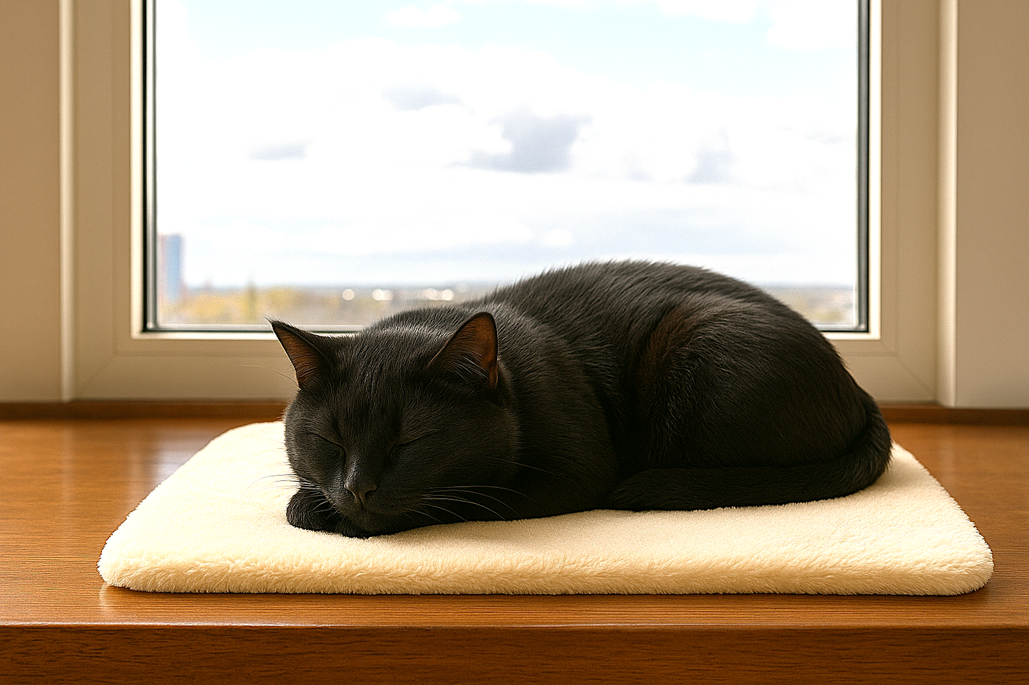 SNOOZYCAT® CozyDry Fensterliege Smooth – flauschig, waterproof & nachfüllbar
