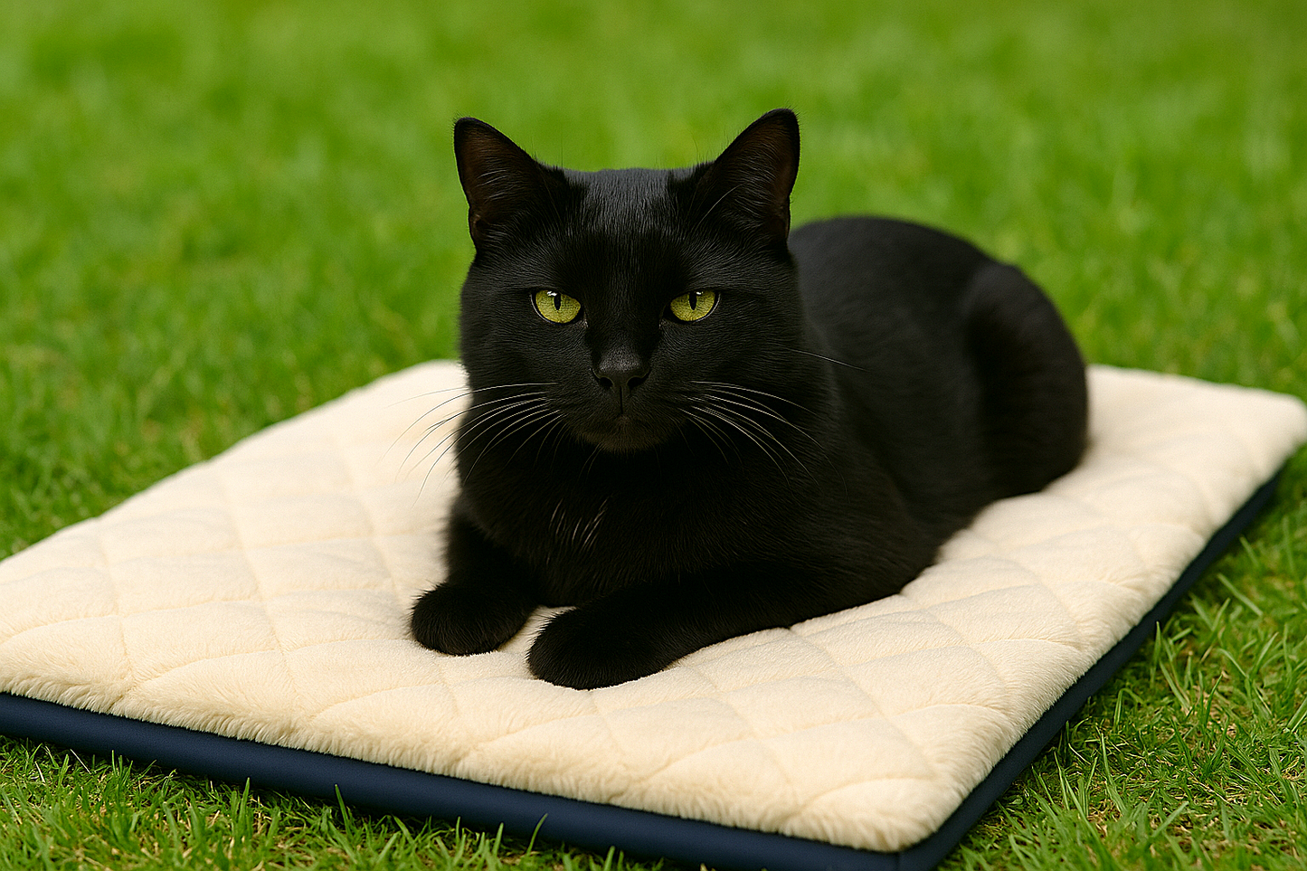 SNOOZYCAT® CozyDry Outdoor Smooth – wetterfeste Katzen Outdoor-Decke mit Kräutertasche, kuschelig weich, wasserdicht, handgefertigt in Deutschland, OEKO-TEX®, 50×50 cm