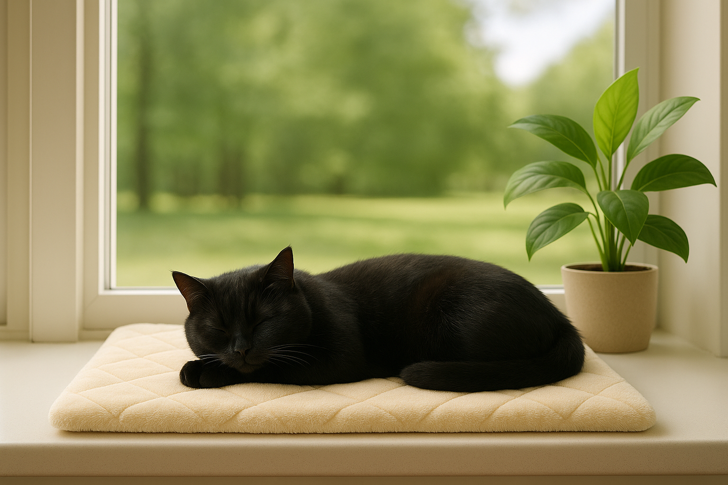 SNOOZYCAT® CozyDry Fensterliege Plush – flauschig, waterproof & nachfüllbar