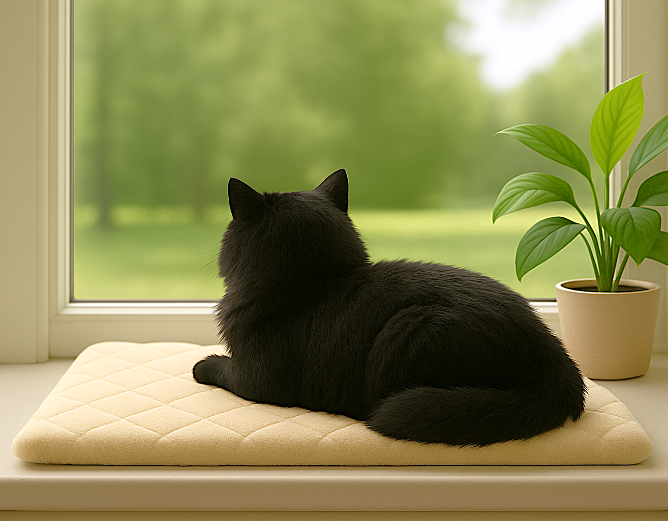 SNOOZYCAT® CozyDry Fensterliege Plush – flauschig, waterproof  & nachfüllbar