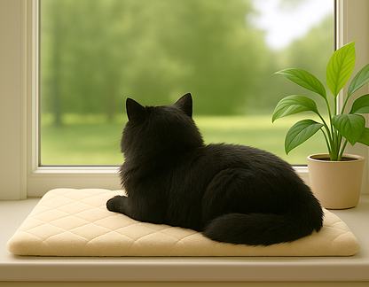 SNOOZYCAT® CozyDry Fensterliege Plush – flauschig, waterproof  & nachfüllbar