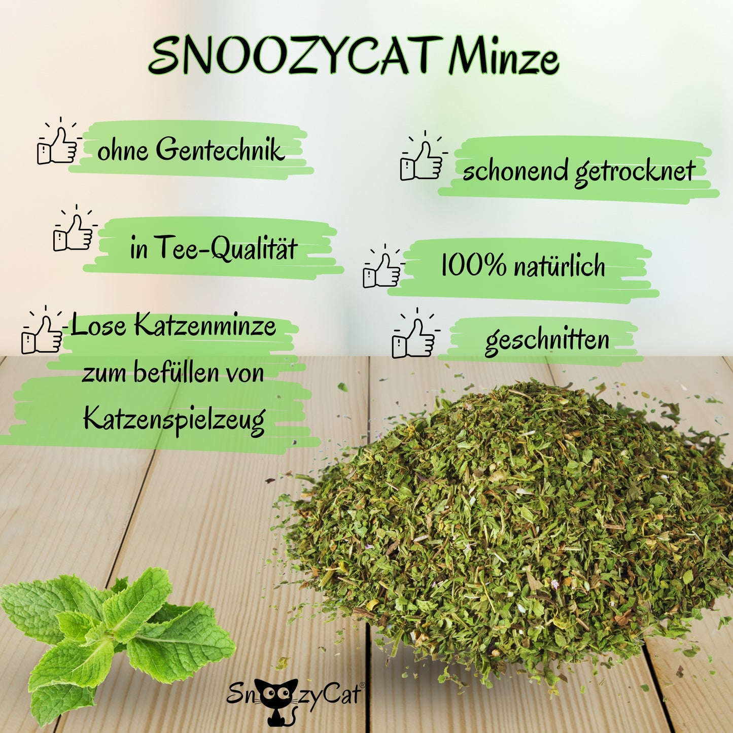 SNOOZYCAT® Katzenminze – 100 % natürliche Kräuter – geschnitten & lose – anregend & verspielt – 30 g