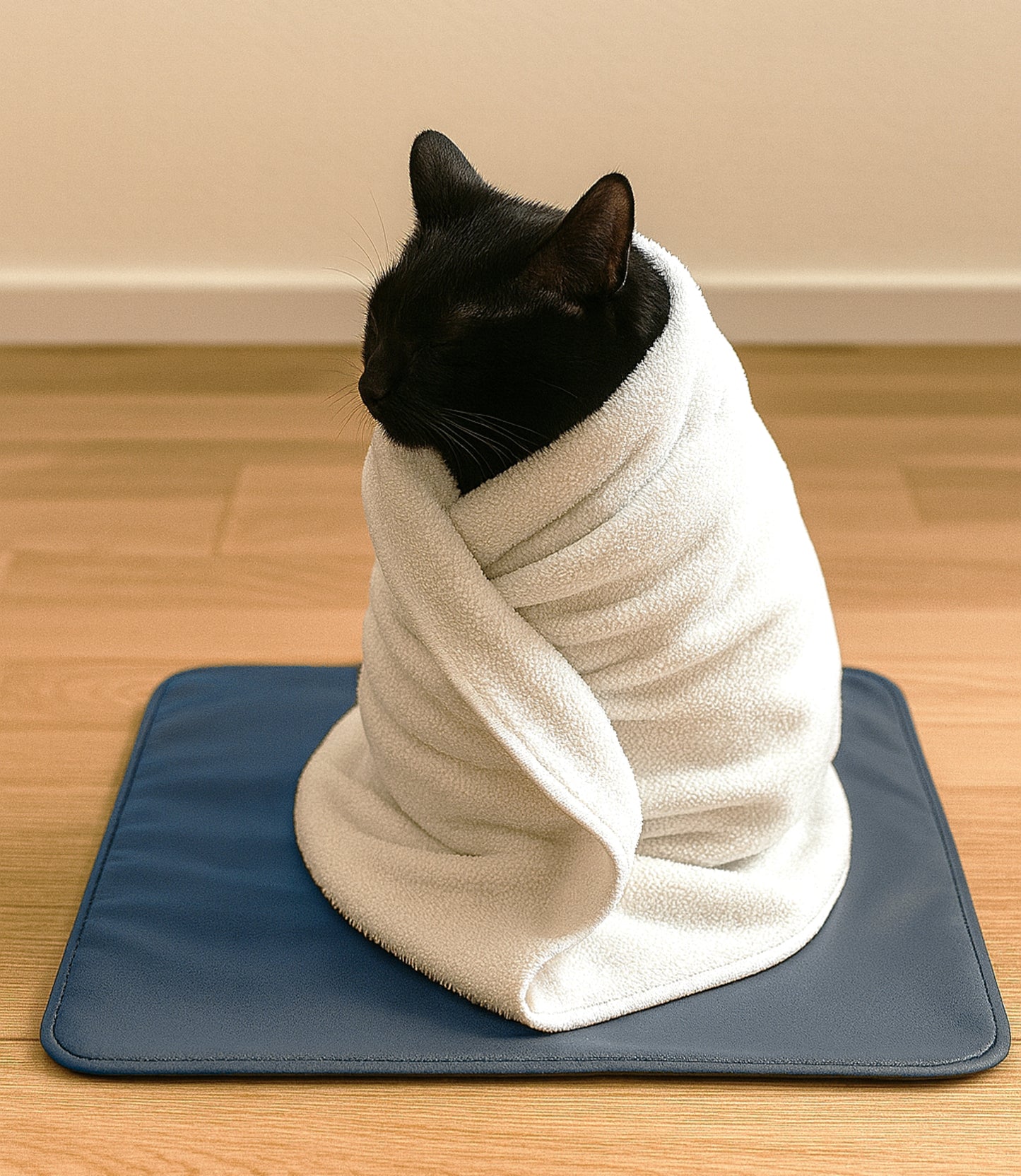 SNOOZYCAT® CozyDry Outdoor Smooth – wetterfeste Katzen Outdoor-Decke mit Kräutertasche, kuschelig weich, wasserdicht, handgefertigt in Deutschland, OEKO-TEX®, 50×50 cm